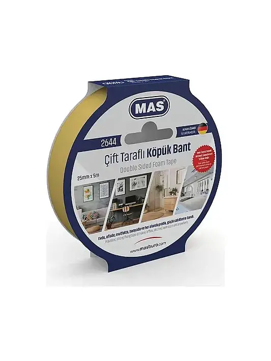 Mas 2644 Çift Taraflı Köpük Bant 25 x 5 mm - 1