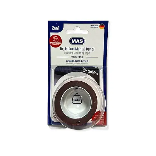 Mas 2661 Montaj Bandı Dış Mekan Güçlü 19 mmx1.5m - 2