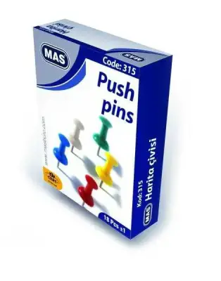 Mas 315 Renkli Harita Çivisi Silindirik - Mas