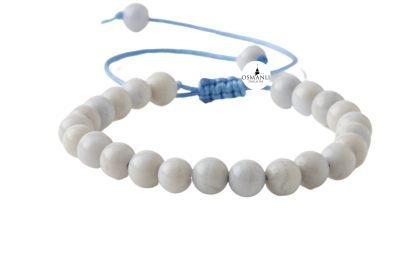 Mavi Akik 8mm Merdiven Kapama Doğal Taş Bileklik - Osmanlı Doğaltaş