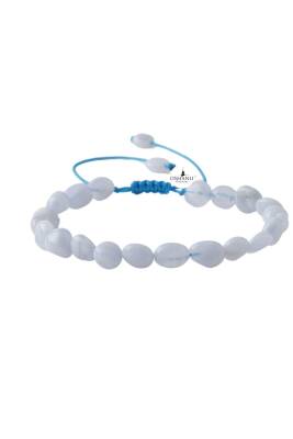Mavi Akik Natürel Kesim Doğal Taş Bileklik - Osmanlı Doğaltaş