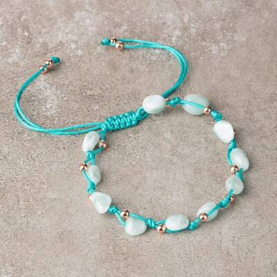 Mavi Akik Natürel Kesim Doğal Taş Makrome Bileklik - Osmanlı Doğaltaş