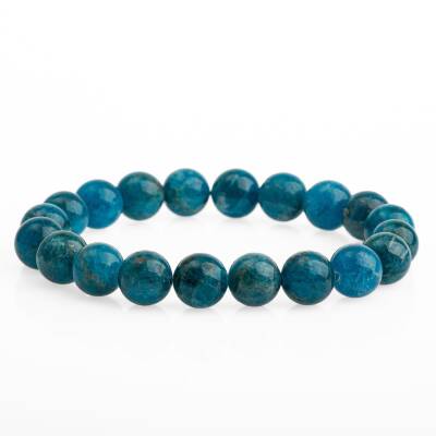 Mavi Apatit 10mm Doğal Taş Bileklik - Osmanlı Doğaltaş