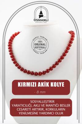 Mavi Apatit 8 mm Dizi Doğal Taş Kolye - Osmanlı Doğaltaş