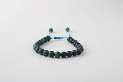 Mavi Apatit 8mm Merdiven Kapama Doğal Taş Bileklik - Osmanlı Doğaltaş