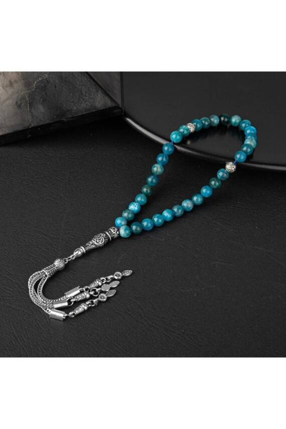 Mavi Apatit Doğal Taş Tesbih 33lük - 6mm - 3