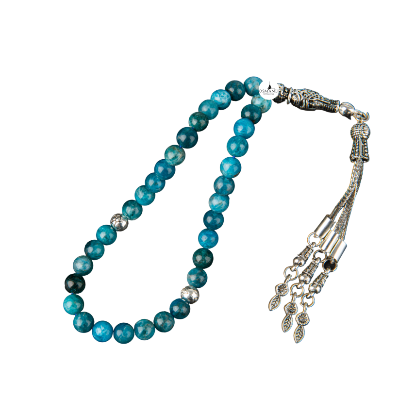 Mavi Apatit Doğal Taş Tesbih 33lük - 6mm - 1