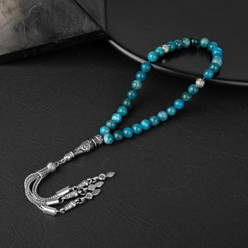 Mavi Apatit Doğal Taş Tesbih 33lük - 6mm - 2