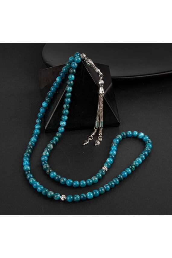 Mavi Apatit Doğal Taş Tesbih 99luk - 6mm - 3