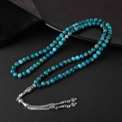 Mavi Apatit Doğal Taş Tesbih 99luk - 6mm - Doğal Taş