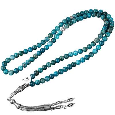 Mavi Apatit Doğal Taş Tesbih 99luk - 6mm - Doğal Taş (1)