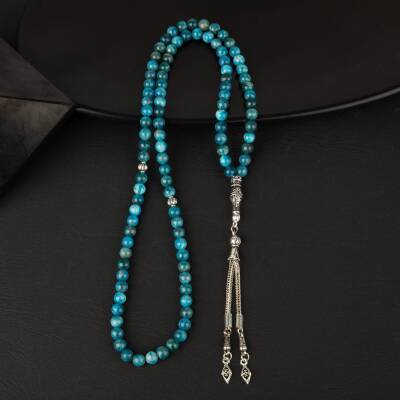 Mavi Apatit Doğal Taş Tesbih 99luk - 6mm - 2