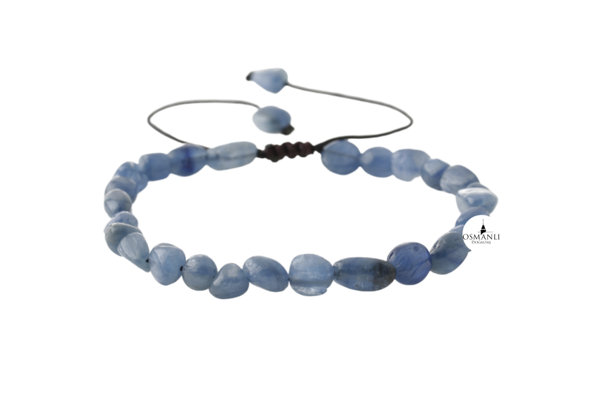 Mavi Kiyanit Natürel Kesim Doğal Taş Bileklik - 1