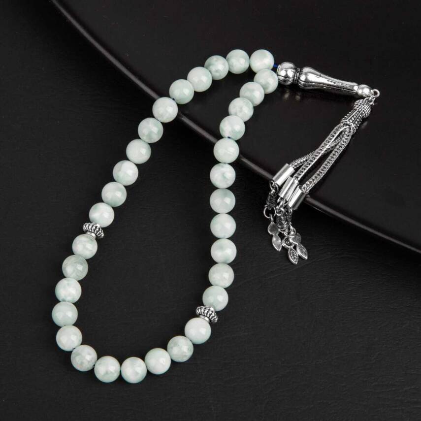 Mavi Larimar Doğal Taş Tesbih 33lük - 8mm - 4