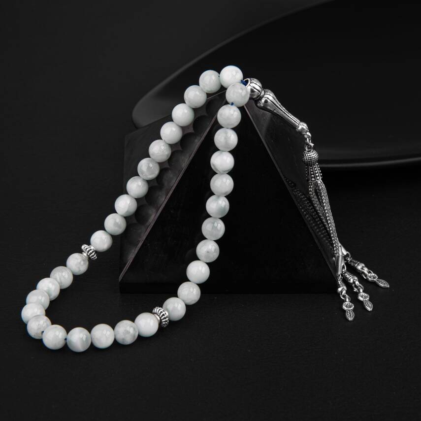 Mavi Larimar Doğal Taş Tesbih 33lük - 8mm - 1