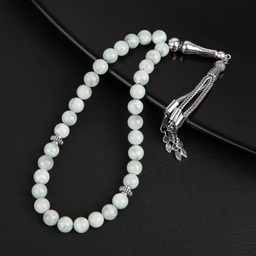 Mavi Larimar Doğal Taş Tesbih 33lük - 8mm - 3