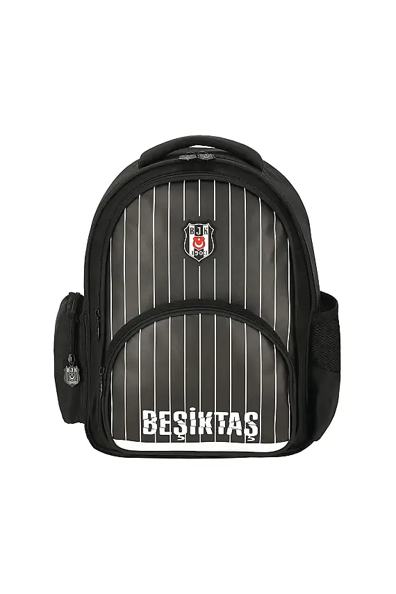 Me Beşiktaş Me Team İnce Çubuk Desenli Suni Deri Okul Çantası - 1