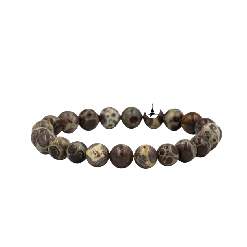 Meksika Jasper 6mm Merdiven Kapama Doğal Taş Bileklik - 2