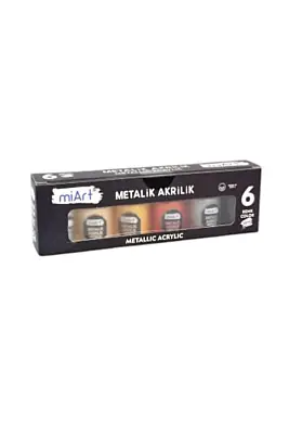 Miart Akrilik Boya Metalik Renkler 30 ml 6 Lı - Miart (1)