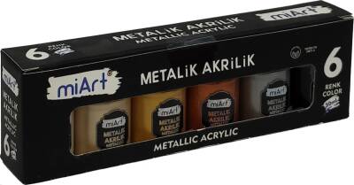 Miart Akrilik Boya Metalik Renkler 30 ml 6 Lı - 3