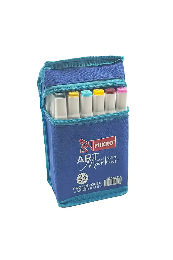 Mikro Art Çift Taraflı Marker Seti 24 Renk - 1