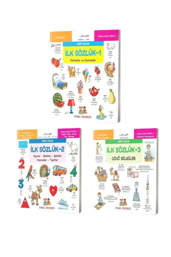 Minikler İçin Dört Dilde Resimli İlk Sözlük 3 Kitap Set - 1