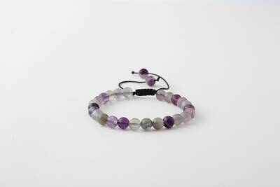 Mor Florit 6mm Merdiven Kapama Doğal Taş Bileklik - Osmanlı Doğaltaş