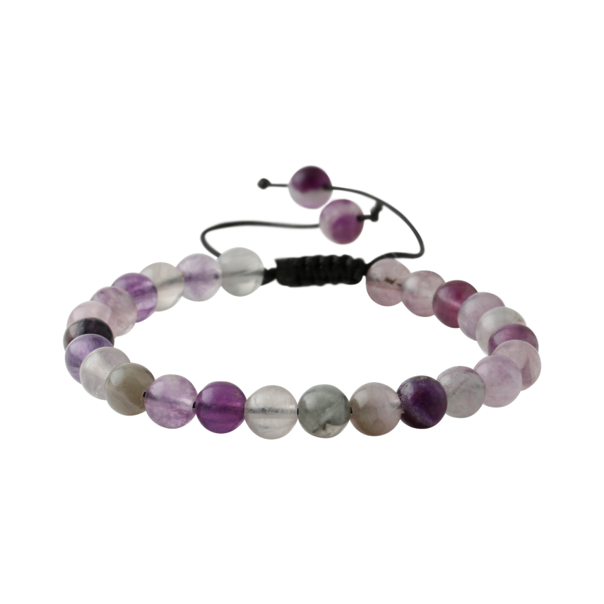 Mor Florit 8mm Doğal Taş Bileklik - 1