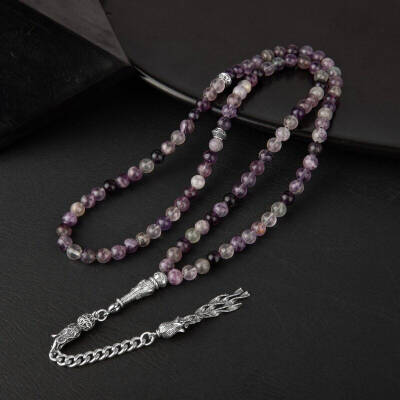 Mor Florit Doğal Taş Tesbih 99luk - 6mm - 2