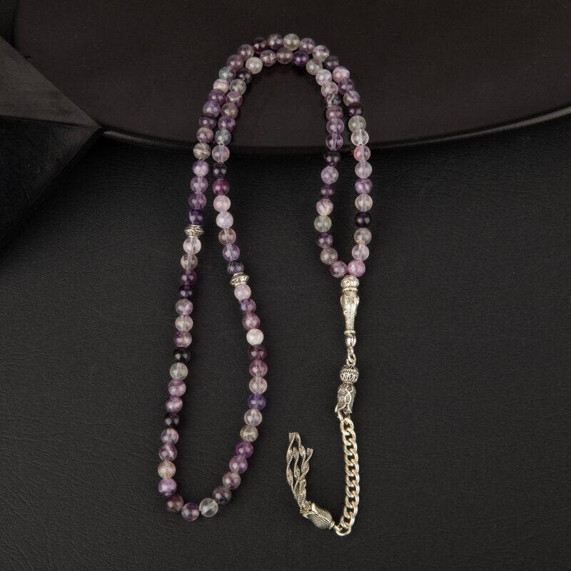 Mor Florit Doğal Taş Tesbih 99luk - 6mm - 3