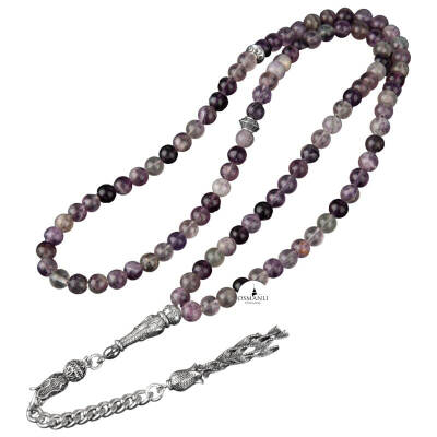 Mor Florit Doğal Taş Tesbih 99luk - 6mm - 4