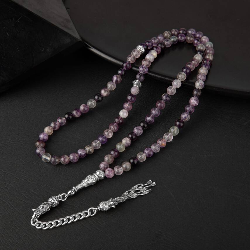 Mor Florit Doğal Taş Tesbih 99luk - 6mm - 3