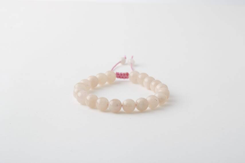 Morganit 8mm Merdiven Kapama Doğal Taş Bileklik - 2