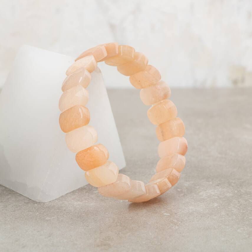 Morganit Doğal Taş Geniş Kesim Bileklik - 2