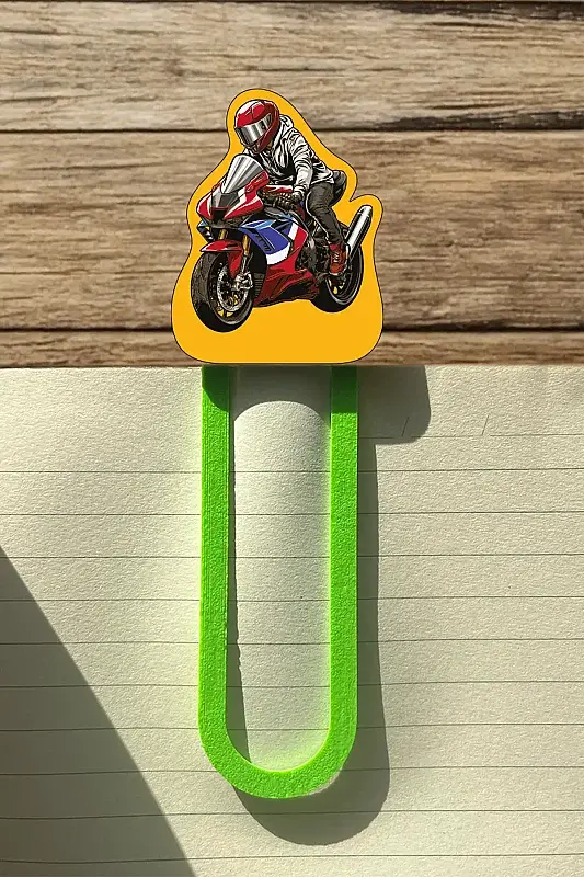 Motorcu Kasklı Kitap Ayracı - 1