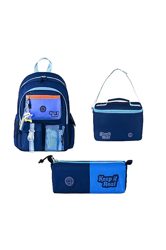 Muggle 3 Lü Çanta Seti Deep Blue 2025 Mu-5947 - Mu-5948 -Mu-5949 - 1