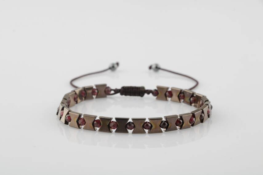 Narina Lal-Hematit Doğal Taş Erkek Bileklik - 1