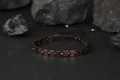 Narina Lal-Hematit Doğal Taş Erkek Bileklik - 3