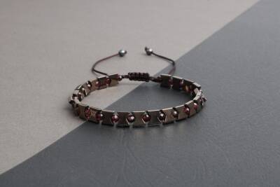 Narina Lal-Hematit Doğal Taş Erkek Bileklik - 5