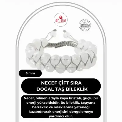 Necef 8mm Çift Sıra Makrome Doğal Taş Bileklik - Doğal Taş (1)