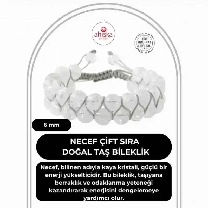 Necef 8mm Çift Sıra Makrome Doğal Taş Bileklik - 2