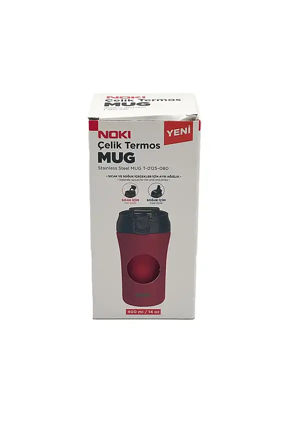 Noki Çelik Kahve Kupası Kırmızı 370 ml - 1