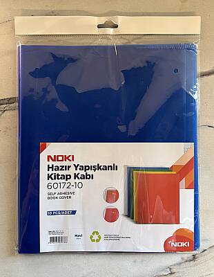 Noki Hazır Yapışkanlı Kitap Kabı A4 10 Lu Mavi - Noki