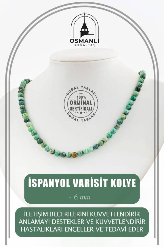 Obsidyen 6 mm Dizi Doğal Taş Kolye - 2