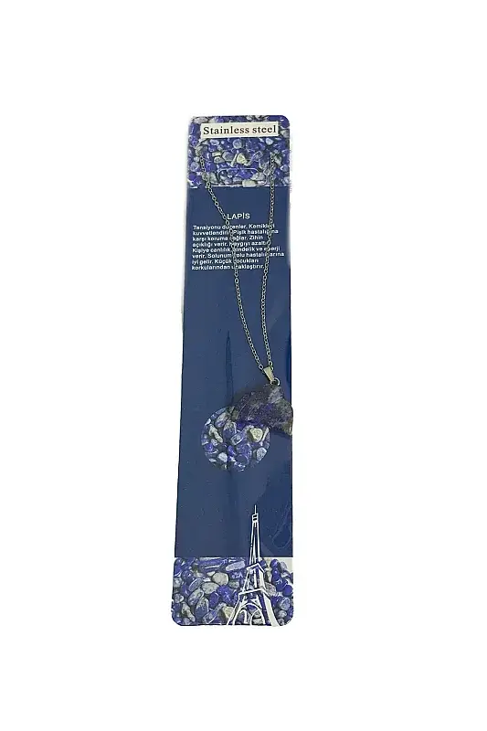 Lapis Lazuli Memo Doğal Taş Kolye - 2