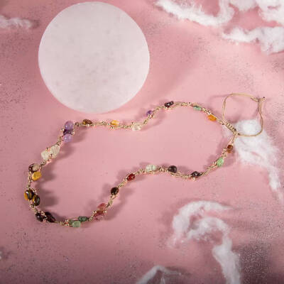 Oğlak Burcu Kolye Ametist, Bordo Granat Lal, Jasper, Kaplan Gözü, Kunzit, Prehnit, Renkli Turmalin - Osmanlı Doğaltaş