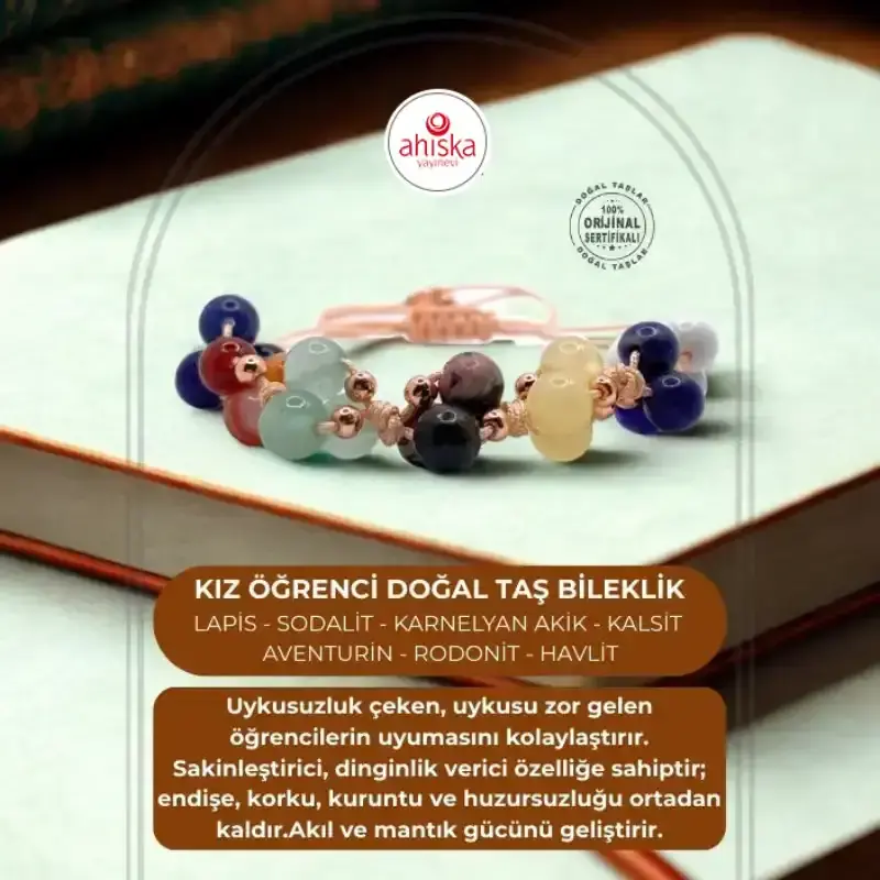 Öğrenci Bilekliği Doğal Taş Merdiven Kapama İpli Model - 1