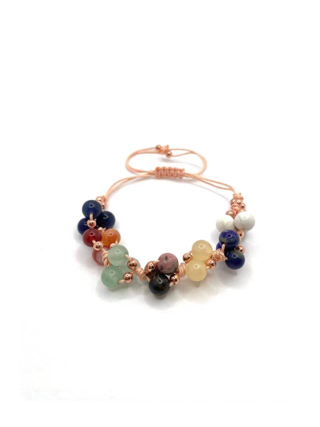 Öğrenci Bilekliği Doğal Taş Merdiven Kapama İpli Model Lapis - Sodalit - Karnelyan Akik - Kalsit - Aventurin - Rodonit - Havlit - 3