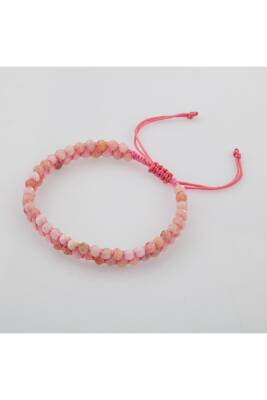 Opal Pembe 3-4mm Çift Sıra Doğal Taş Bileklik - 2