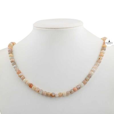 Opal Pembe 6 mm Dizi Doğal Taş Kolye - Doğal Taş (1)